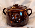 Antique Japanese Moriage Redware Bean & Rice Crock Set – 3-Piece with Gold Trim, Made in Japan