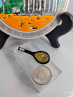 Vintage 1950s Handcrafted Tennis Racket Brooch – Miniature Sports Pin