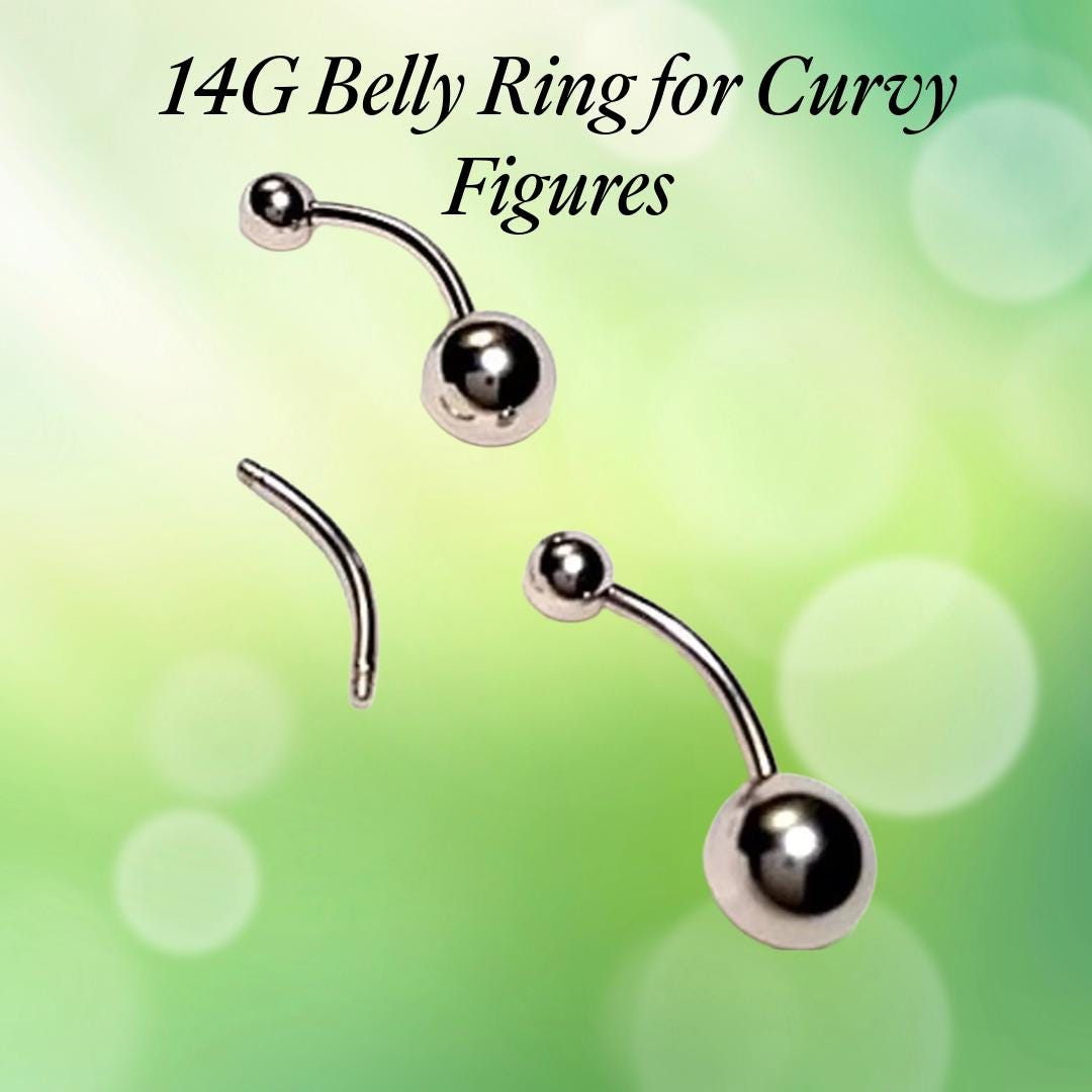 14G Titanium Belly Ring, Surgical Steel Barbell