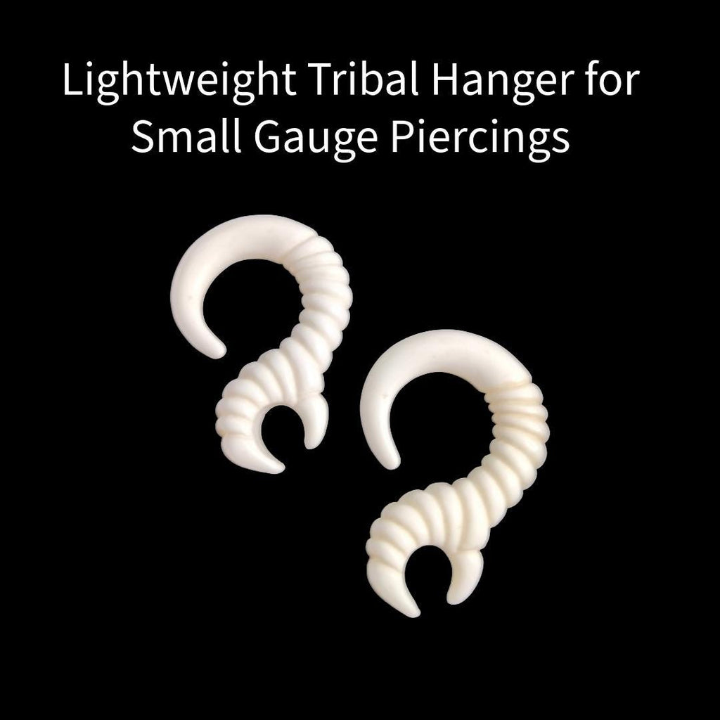 Acrylic Tribal Talon Ear Weight | Ivory White Claw Hanger | 10G–4G | Tunnels & Septum