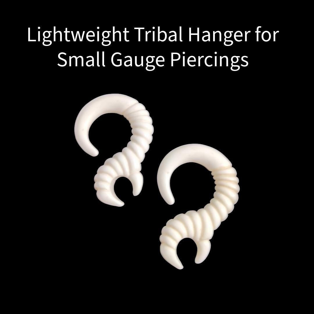 Acrylic Tribal Talon Ear Weight | Ivory White Claw Hanger | 10G–4G | Tunnels & Septum