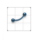 16G Anodized Titanium Bent Barbell, Midnight Blue, 1/2" Bar, Externally Threaded