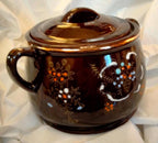 Antique Japanese Moriage Redware Bean & Rice Crock Set – 3-Piece with Gold Trim, Made in Japan