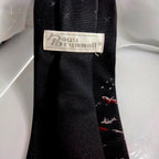 Beau Brummell Men's Necktie: Bird Hunting Black White Red Polyester Tie