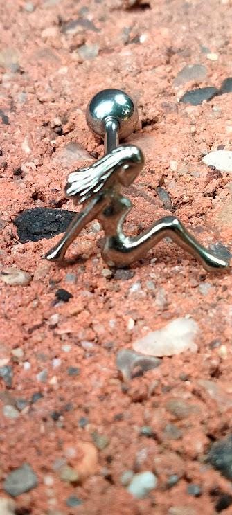 14G Harley Girl Tongue Ring | 316L Surgical Steel | 5/8" Barbell