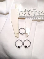 16G Surgical Steel Silver Nipple Nose Captive Bead Ring: 4mm Ball, 1/2" Diameter