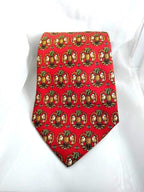 Vintage 1980s Salvatore Ferragamo Silk Necktie – Holiday Partridge & Pineapple Print, Made in Italy