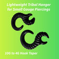 Acrylic Tribal Talon Ear Weight | Black Claw Hanger | 10G–4G | Tunnels & Septum