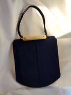1940s Vintage Cloth Handbag | Mother of Pearl Clasp | L&M Bags by Edwards | Made in USA