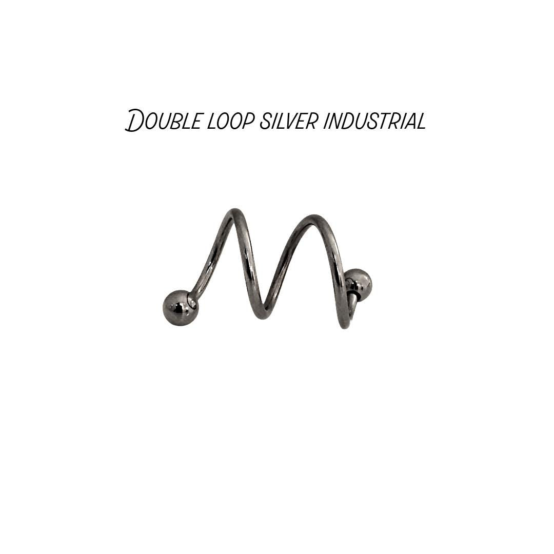 16G Double Twist Industrial Barbell – 316L Surgical Steel, 1-1/4" Total Length