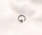 16G Captive Fixed Bead Septum Ring – 316L Surgical Steel, 7/16" Small