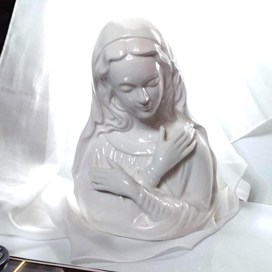 Vintage 1950s Virgin Mary Ceramic Planter Vase – Made in Japan, Religious Décor