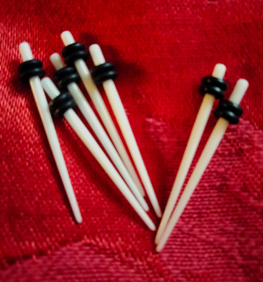 White Acrylic Ear Taper Stretching Kit – 18G to 14G, Sold in Pairs