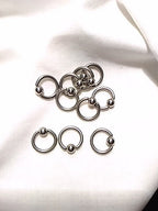 14G Captive Bead Ring 7/16" – 316L Surgical Steel, 3.57mm Bead, Sold Individually
