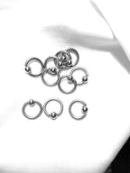 14G Captive Bead Ring 7/16" – 316L Surgical Steel, 3.57mm Bead, Sold Individually