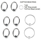 Captive Bead Ring - 14G 3/8" - Set of 2