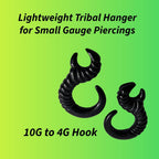 Acrylic Tribal Talon Ear Weight | Black Claw Hanger | 10G–4G | Tunnels & Septum