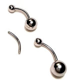 14G Titanium Belly Ring, Surgical Steel Barbell
