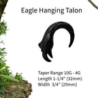 Black Acrylic Eagle Beak Tribal Talon Ear Weight – 10G–4G, Tunnels & Septum