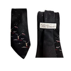 Beau Brummell Men's Necktie: Bird Hunting Black White Red Polyester Tie