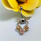 Serpent Talon Belly Ring – 14G Anodized Gold Titanium Dangle