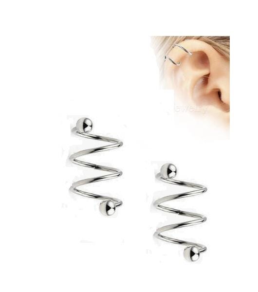16G Double Twist Industrial Barbell – 316L Surgical Steel, 1-1/4" Total Length