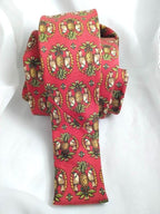 Vintage 1980s Salvatore Ferragamo Silk Necktie – Holiday Partridge & Pineapple Print, Made in Italy