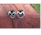 3/4" Stainless Steel Evil Pumpkin Double Flare Flesh Tunnel – Rhinestones, Halloween