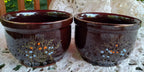 Antique Japanese Moriage Redware Bean & Rice Crock Set – 3-Piece with Gold Trim, Made in Japan