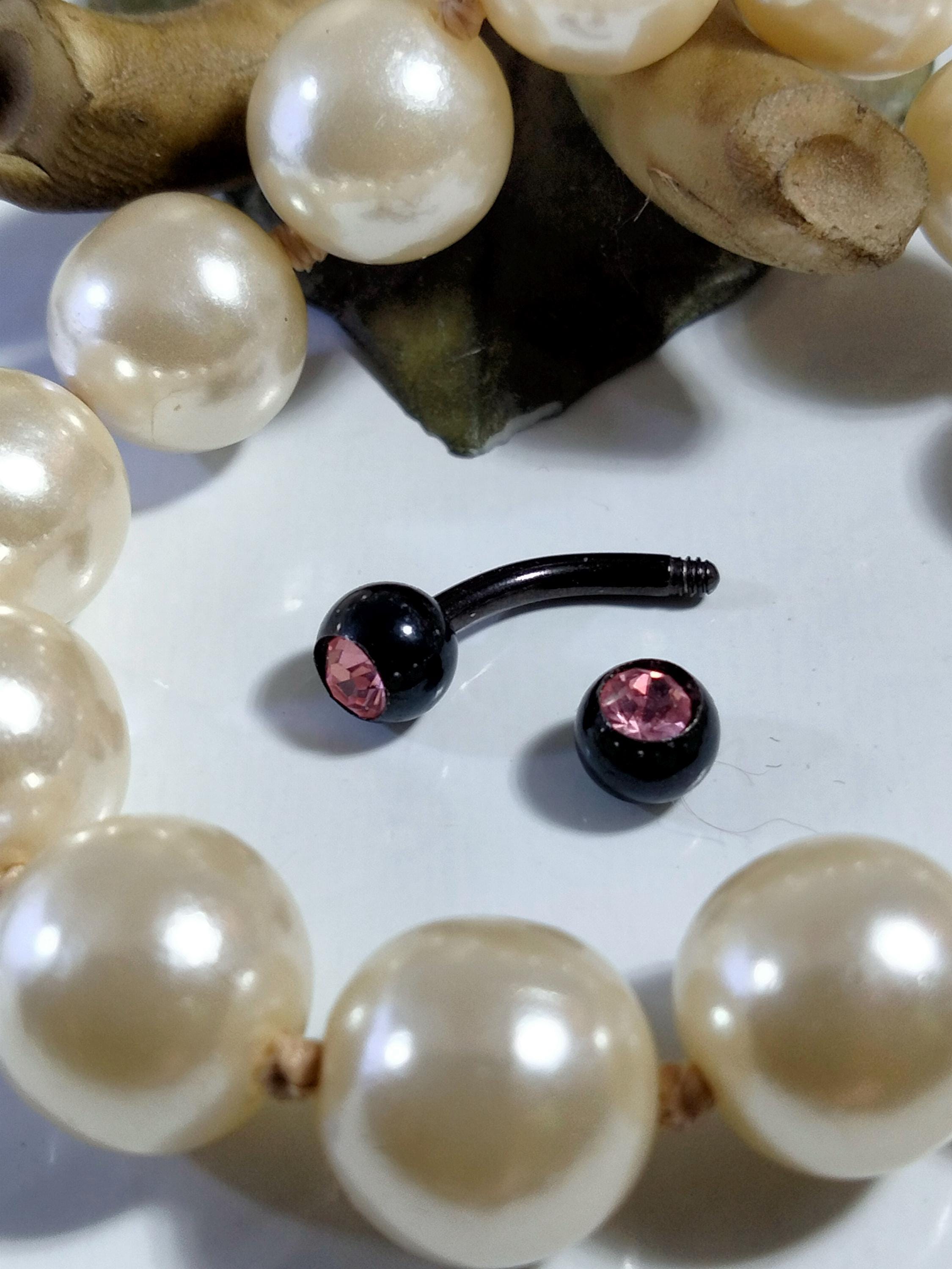 Black Anodized Titanium Bent Barbell – 16G & 14G, Brow, Nipple & Cartilage