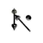 14G Titanium Spike Nipple Barbell – Gothic & Punk Cone Ends, Silver, 1-1/8"
