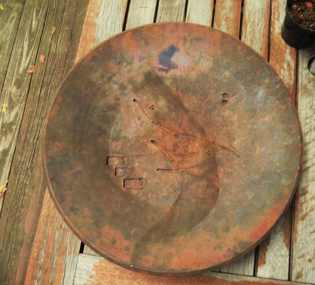 Vintage 1991 Raku Pottery Platter – Signed, Mexican Spice Colors, 19" Wall Hanging or Centerpiece