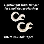 Acrylic Tribal Talon Ear Weight | Ivory White Claw Hanger | 10G–4G | Tunnels & Septum