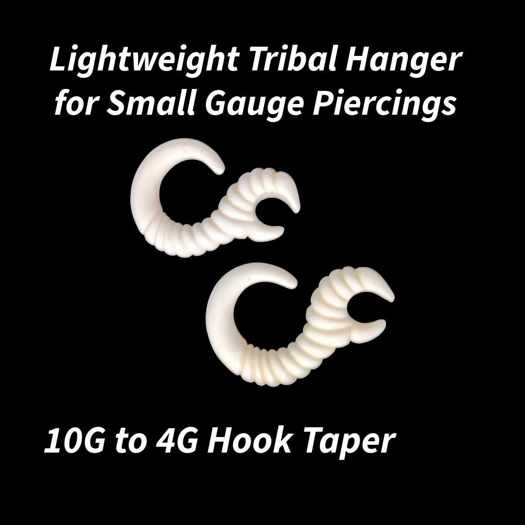 Acrylic Tribal Talon Ear Weight | Ivory White Claw Hanger | 10G–4G | Tunnels & Septum