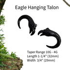 Black Acrylic Eagle Beak Tribal Talon Ear Weight – 10G–4G, Tunnels & Septum