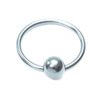 16G Surgical Steel Silver Nipple Nose Captive Bead Ring: 4mm Ball, 1/2" Diameter