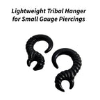 Acrylic Tribal Talon Ear Weight | Black Claw Hanger | 10G–4G | Tunnels & Septum