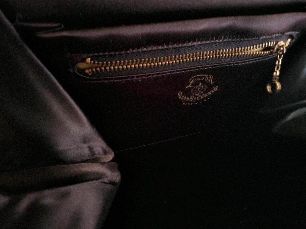 1940s Vintage Cloth Handbag | Mother of Pearl Clasp | L&M Bags by Edwards | Made in USA