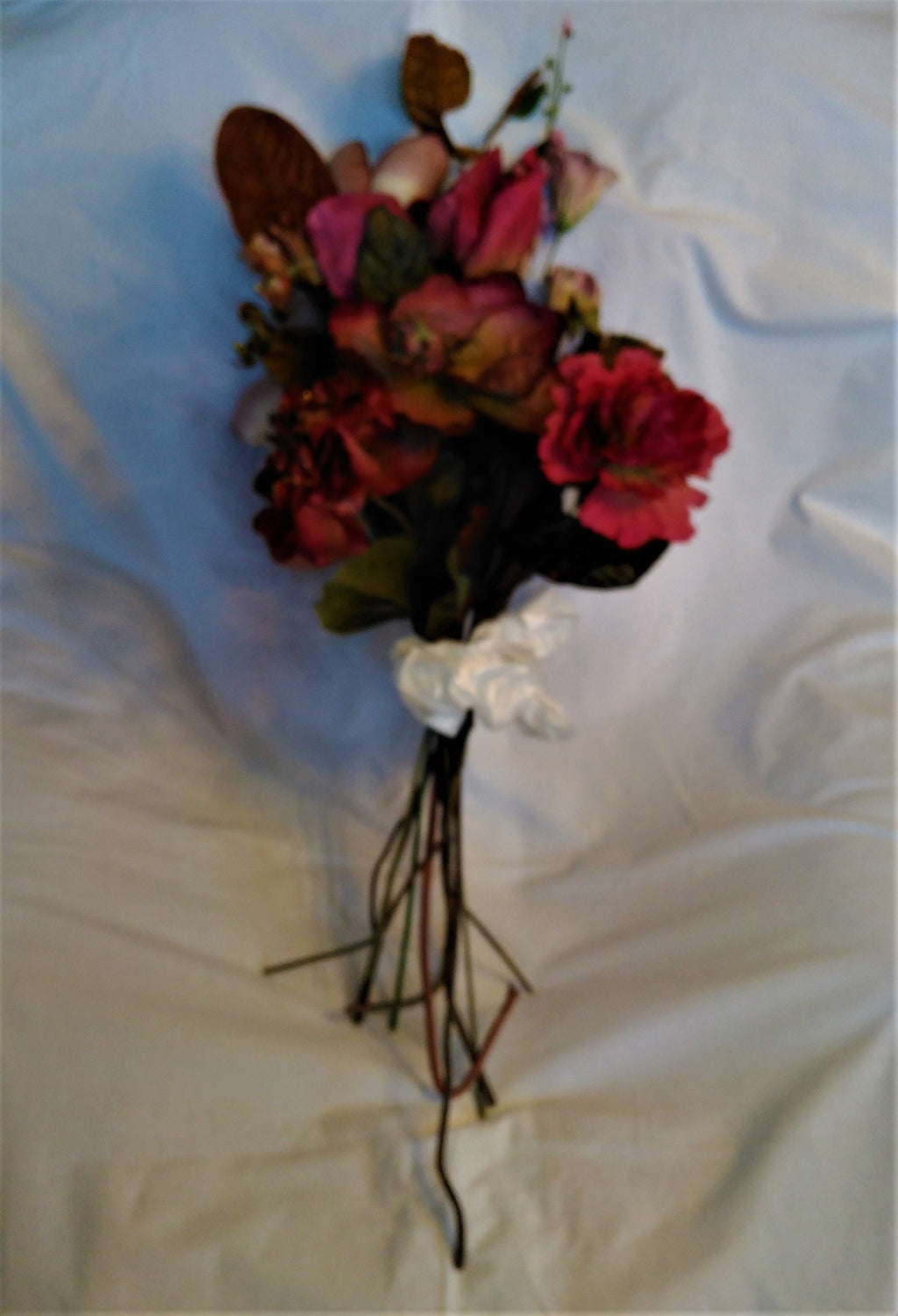 Vintage Mauve Floral Arrangement | Silk, Fabric & Paper Blooms | 11 Stems