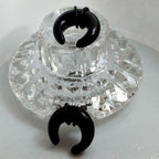 00G Black Glass Buffalo Pincher Ear Stretcher – U-Shape, Metal-Free, Sold as Pair