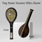 Vintage 1950s Handcrafted Tennis Racket Brooch – Miniature Sports Pin