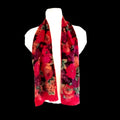 Adrienne Vittadini Vintage Silk Scarf | Japanese Floral Print | 50"×11"