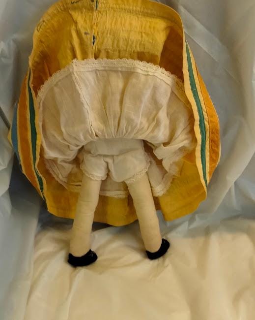 Vintage 1940s Mexican Festival Cloth Doll – 13" Handcrafted Heirloom Display Piece
