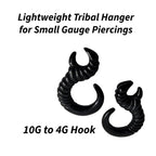 Acrylic Tribal Talon Ear Weight | Black Claw Hanger | 10G–4G | Tunnels & Septum