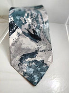 Ketch Art Abstract Men's Necktie: Retro Black and White Polyester Tie