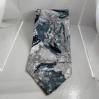 Ketch Art Abstract Men's Necktie: Retro Black and White Polyester Tie