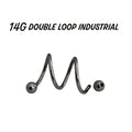 16G Double Twist Industrial Barbell – 316L Surgical Steel, 1-1/4" Total Length