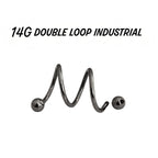 16G Double Twist Industrial Barbell – 316L Surgical Steel, 1-1/4" Total Length