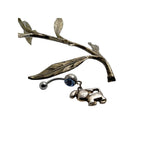 Puppy Dangle Belly Ring – 14G Blue Rhinestone, Surgical Steel
