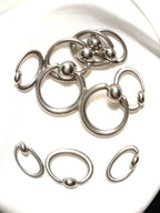 14G Captive Bead Ring 7/16" – 316L Surgical Steel, 3.57mm Bead, Sold Individually